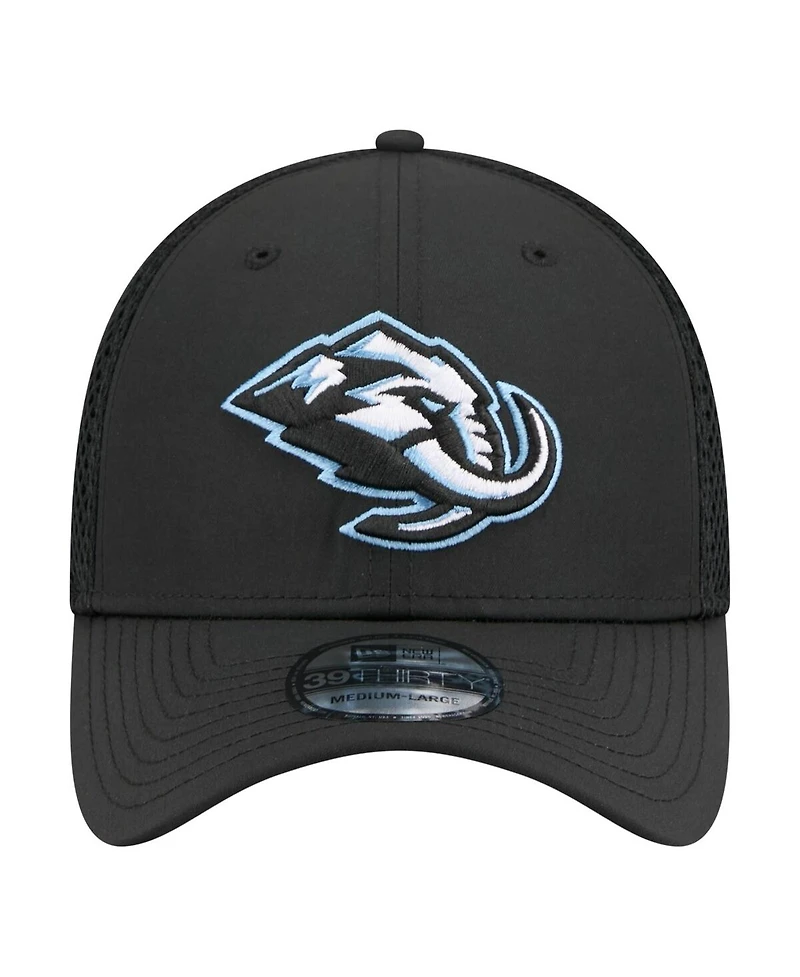 New Era Men's Black Utah Mammoth Logo 39THIRTY Flex Hat