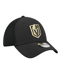 New Era Men's Black Vegas Golden Knights Logo 39THIRTY Flex Hat