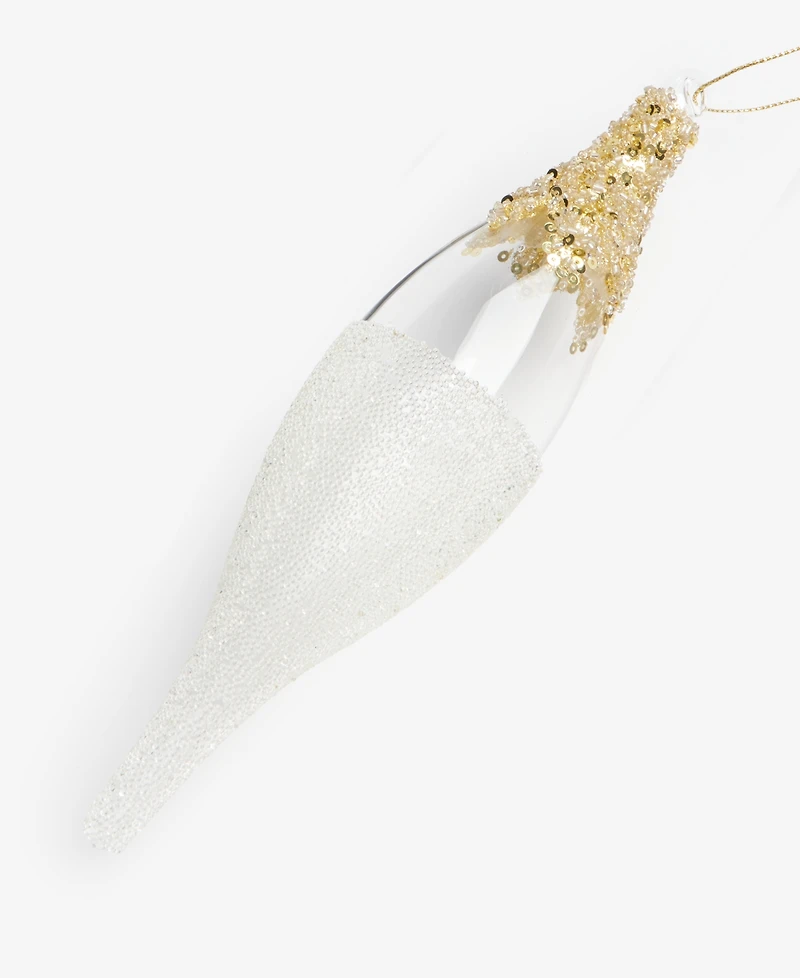 Holiday Lane Gilded Glamour Glass Frosted Finial Ornament, Macy's Exclusive