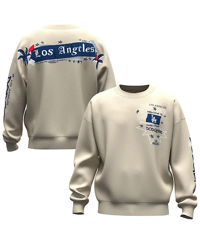 Fanatics Women's Beige Los Angeles Dodgers Graffiti Fleece Sweatshirt