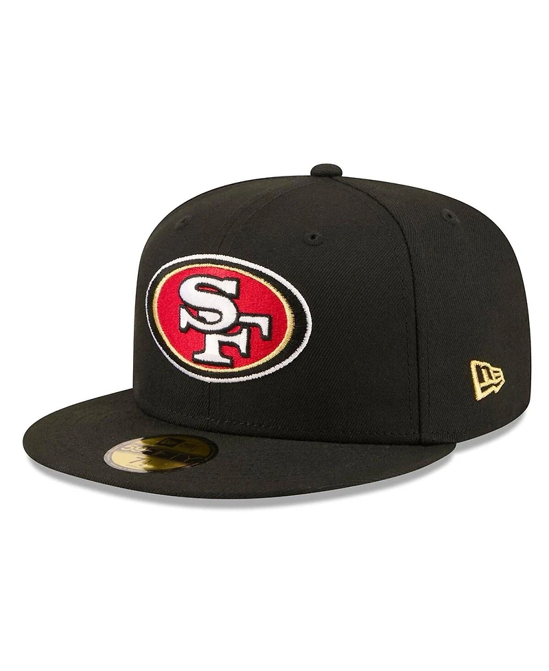 New Era Men's Black San Francisco 49ers 80th Anniversary 59FIFTY Fitted Hat