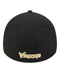 New Era Men's Black Minnesota Vikings Core Team 39THIRTY Flex Hat
