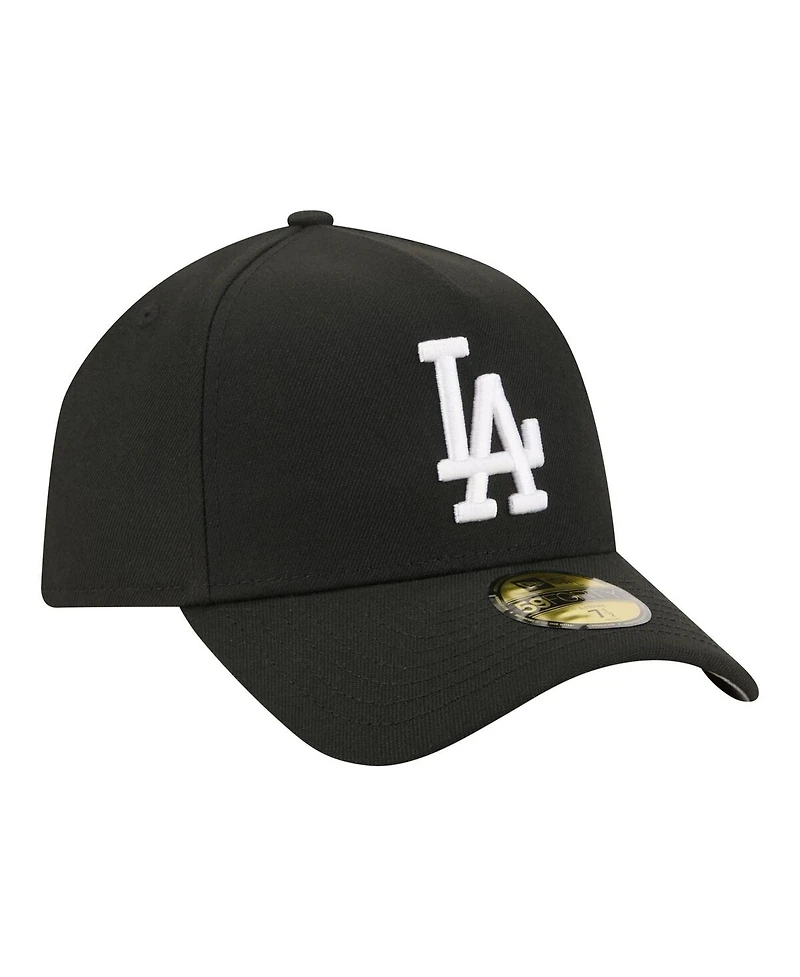 New Era Men's Black Los Angeles Dodgers A-Frame 59FORTY Fitted Hat