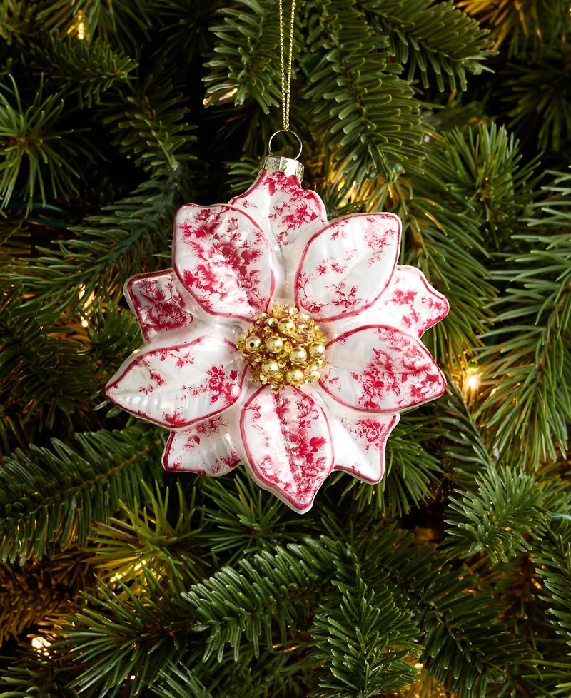 Holiday Lane Holiday Toile Flower Ornament, Macy's Exclusive