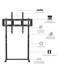 Unho Free Standing Floor Tv Stand, Against The Wall Tv Bracket, Height Adjustable Mount for 32-85 Inch Flat Panel Tv
