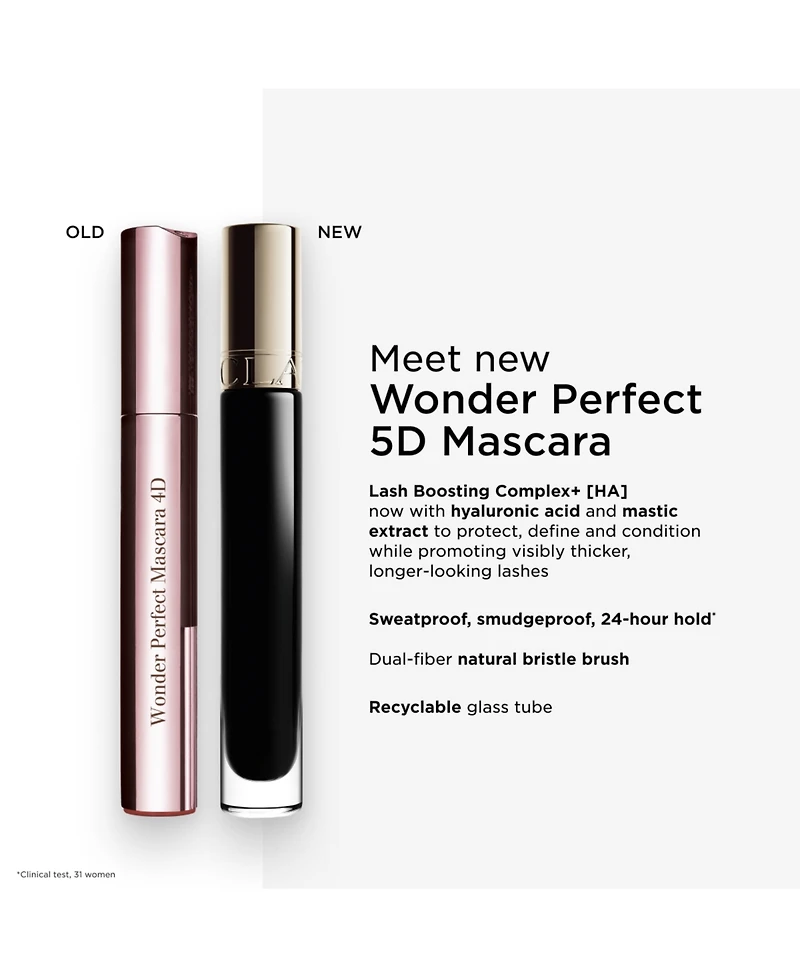 Clarins Wonder Perfect 5D Volumizing and Lengthening Mascara, 0.2 oz.