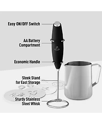 Zulay Kitchen Milk Frother Pitcher Stencil Stirrer Set
