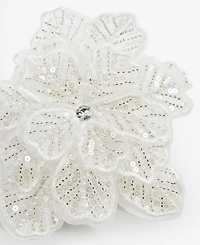 Holiday Lane Iced Delight Floral with Sequins Clip Ornament, Macy's Exclusive