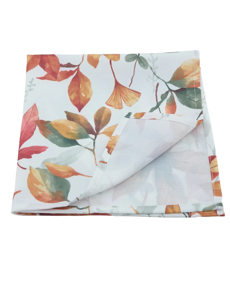 Saro Lifestyle Fall Leaf Design Dinner Table Napkins, Set of 4