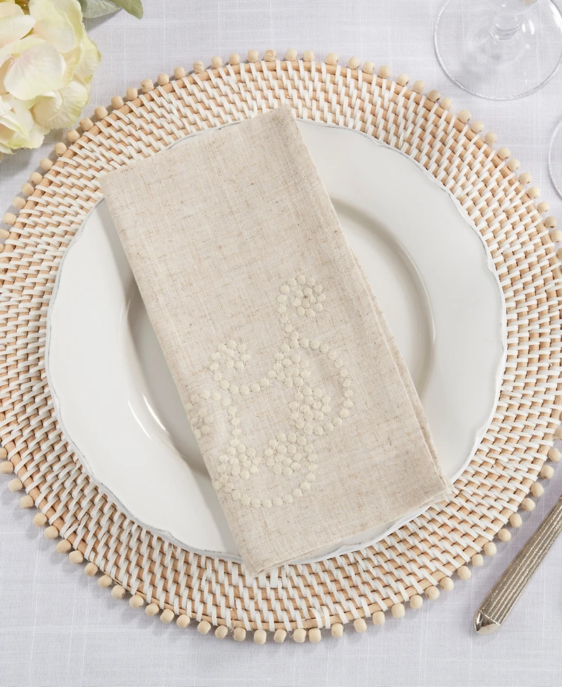 Saro Lifestyle Embroidered Swirl Design Napkins, Set of 4