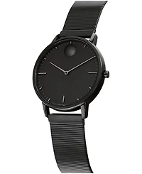 Movado Unisex Movado Face Swiss Quartz Ionic Plated Steel Watch 41mm