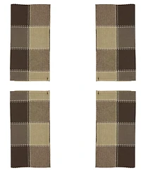 Saro Lifestyle Stitched Plaid Design Napkins, Set of 4