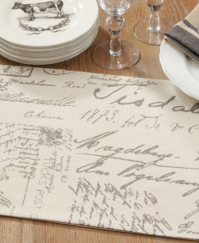 Saro Lifestyle Script Print Design Placemats, Set of 4