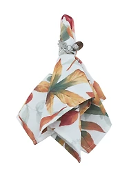 Saro Lifestyle Fall Leaf Design Dinner Table Napkins, Set of 4