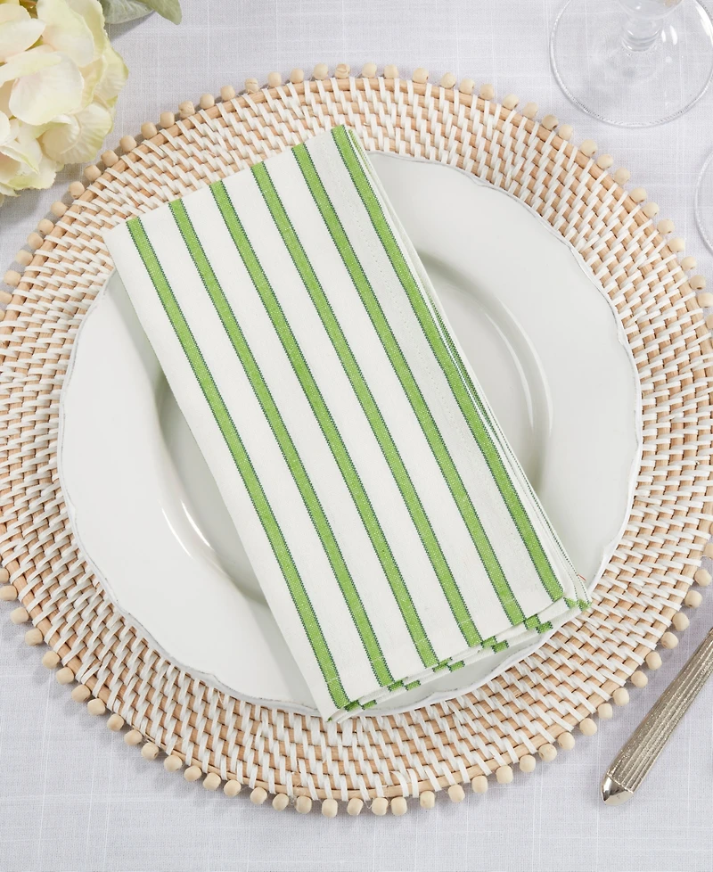 Saro Lifestyle Striped Design Table Napkins, Set of 4