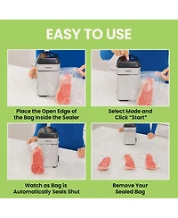 Airtight Double Seal Compact Upright Bag Food Vacuum Sealer with 12 Bags