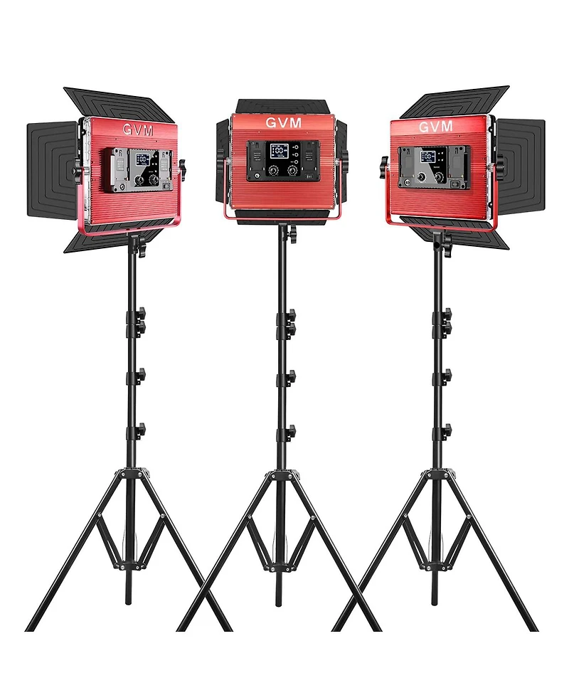 Gvm 1200D 50W Bi-Color Rgb Studio Soft Led Panel 3-Light Kit