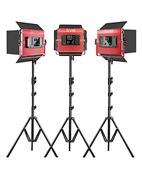 Gvm 1200D 50W Bi-Color Rgb Studio Soft Led Panel 3-Light Kit