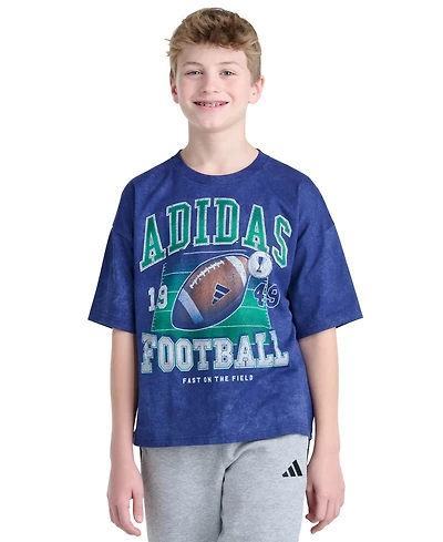 adidas Boys' 8-20 Football Print Short-Sleeve T-Shirt