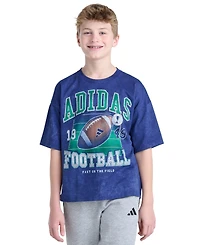 adidas Boys' 8-20 Football Print Short-Sleeve T-Shirt