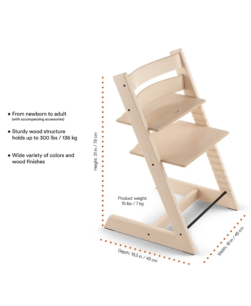 Stokke Baby Tripp Trapp Highchair with Cushion, Tray and Newborn Set