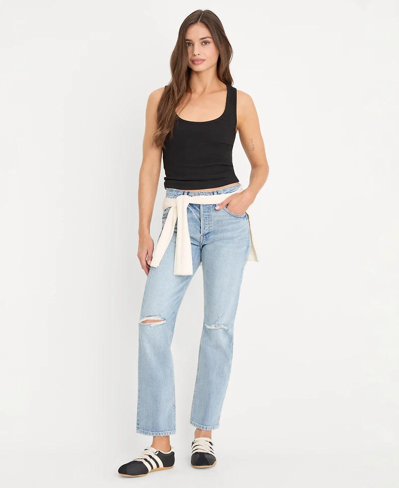 Good American Women's Straight Leg Ankle-Length Jeans