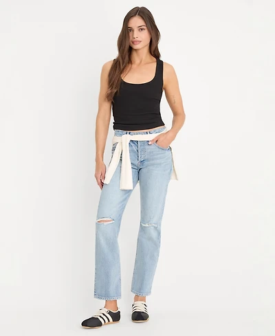 Good American Women's Straight Leg Ankle-Length Jeans