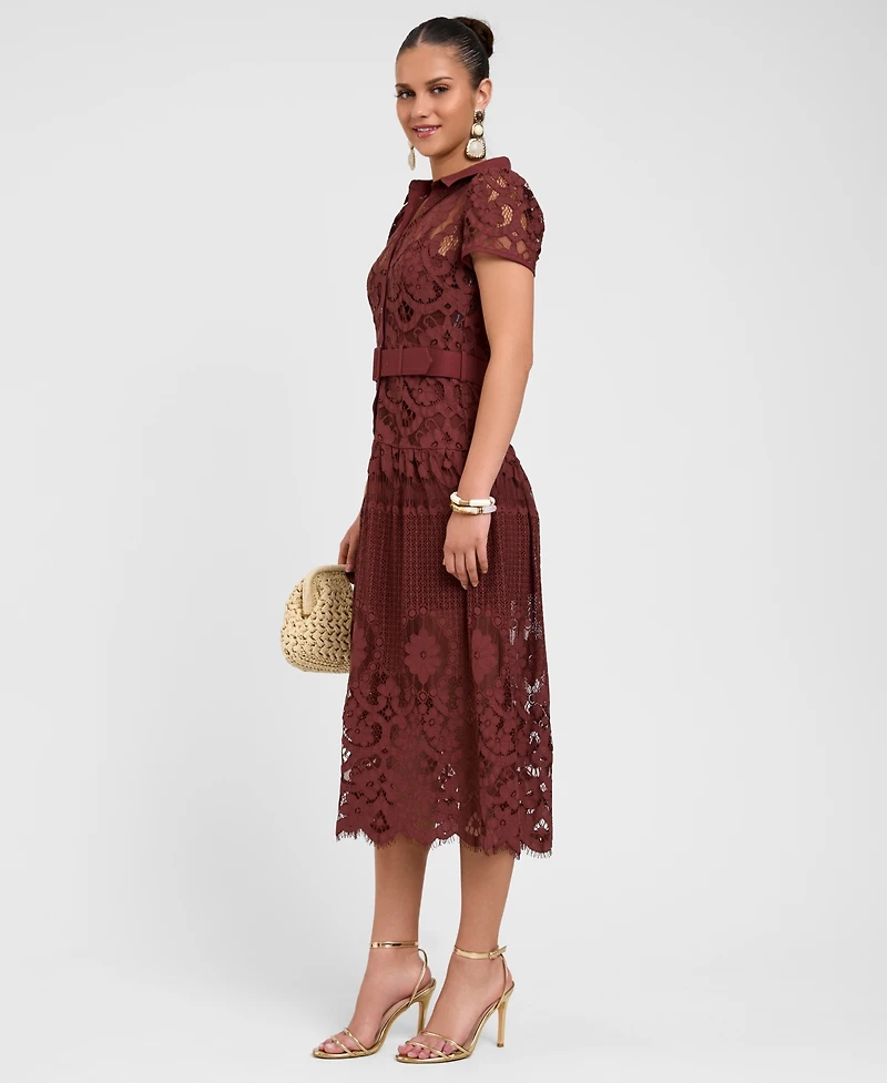 Rachel Roy Women's Jolene Collared Lace Midi Dress