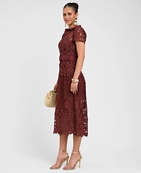 Rachel Roy Women's Jolene Collared Lace Midi Dress
