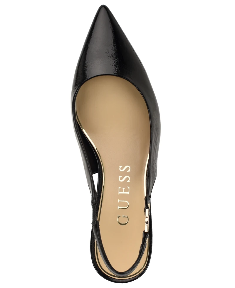 Guess Women's Sinya Leather Block Heel Slingback Pumps