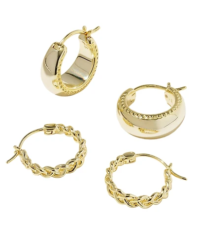 Kendra Scott 14k Gold-Plated 2-Pc. Gabriella Huggie Earrings Set