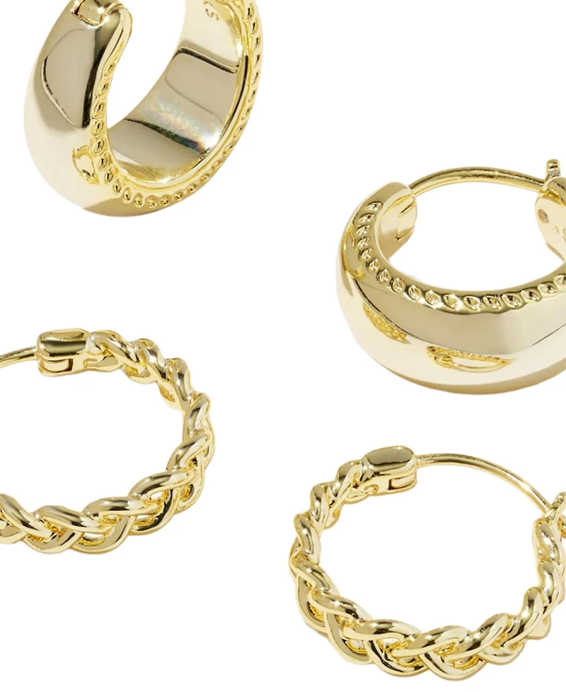 Kendra Scott 14k Gold-Plated 2-Pc. Gabriella Huggie Earrings Set