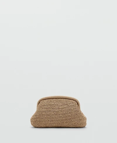 Mango Women's Natural Fiber Clutch Bag