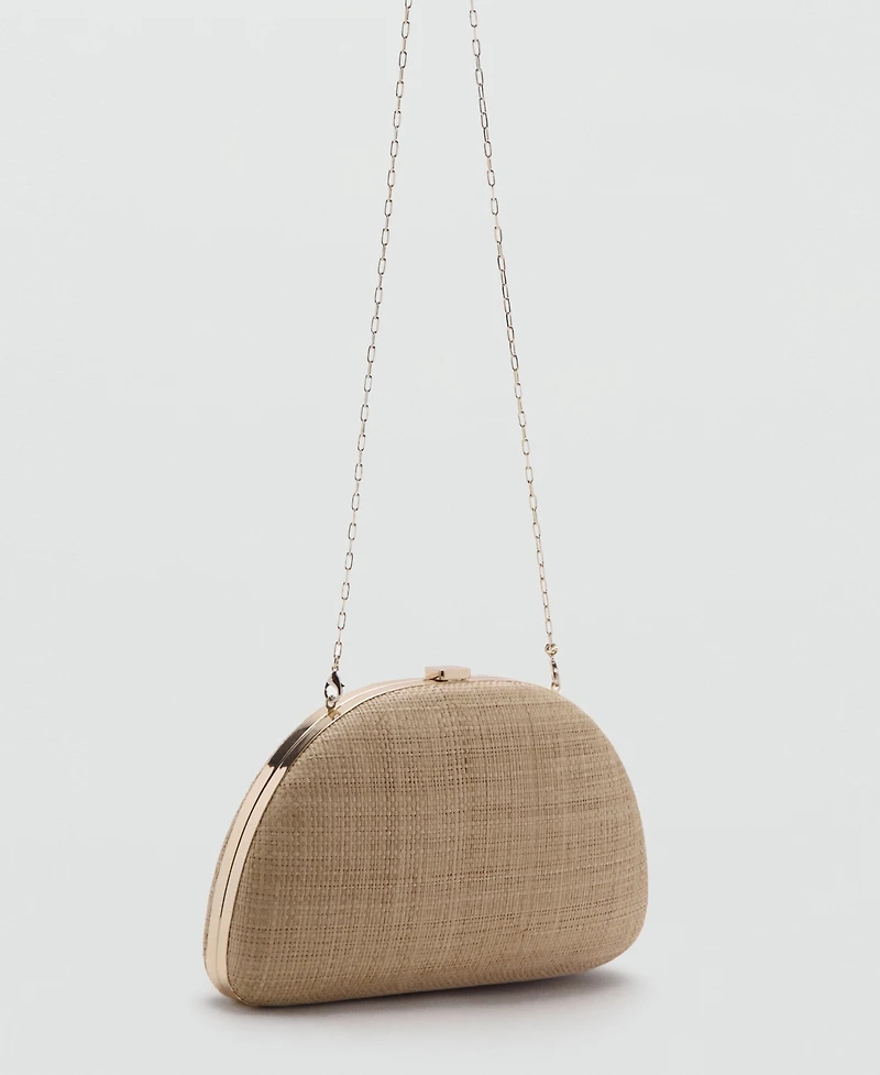 Mango Women's Natural Fiber Clutch Bag
