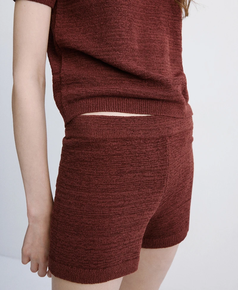 Mango Women's Fitted Knitted Shorts