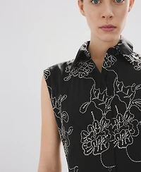 Mango Women's Embroidered Floral Shirtdress