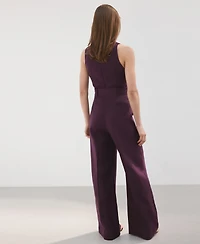 Mango Women's Belt Linen Jumpsuit