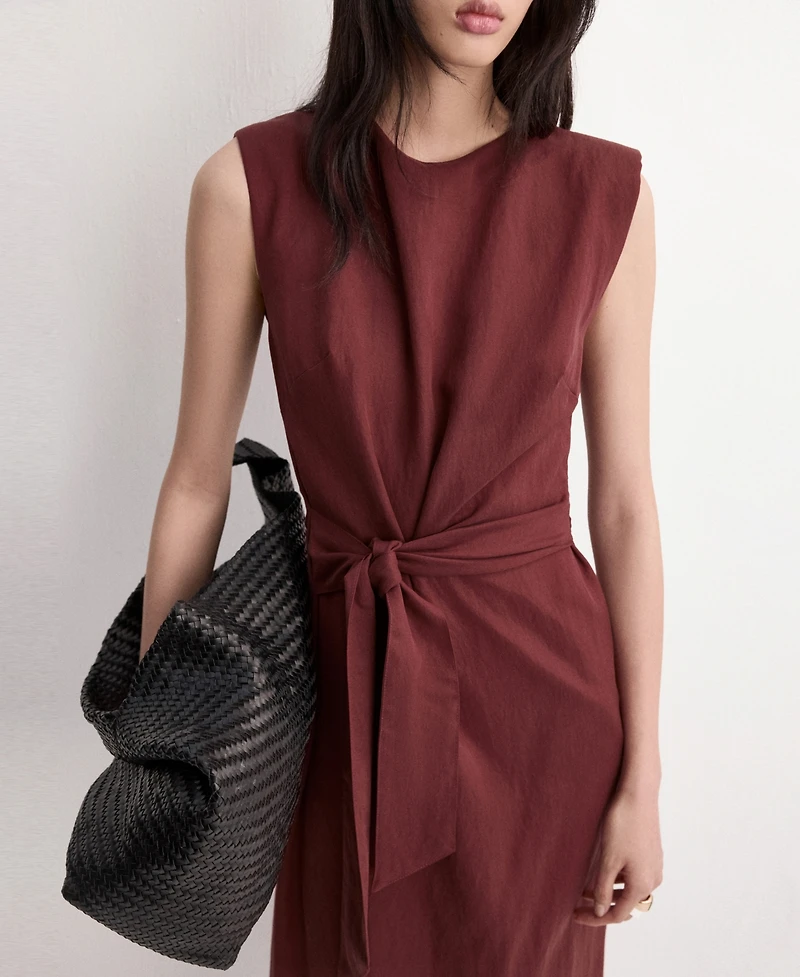 Mango Women's Knot Detail Lyocell Dress