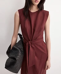 Mango Women's Knot Detail Lyocell Dress