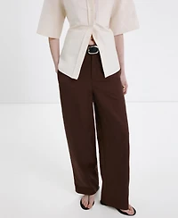 Mango Women's Linen High-Waist Trousers