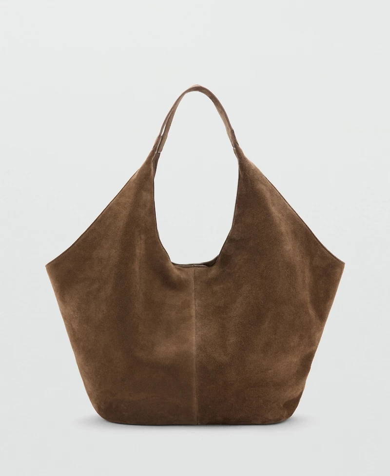 Mango Women's Suede Shoulder Bag