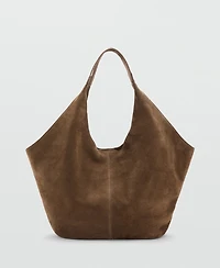 Mango Women's Suede Shoulder Bag
