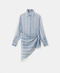 Mango Women's Scarf Detail Striped Shirt