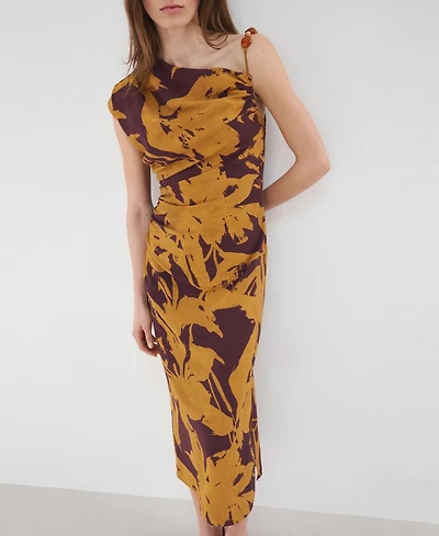Mango Women's Printed Asymmetrical Dress