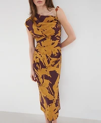 Mango Women's Printed Asymmetrical Dress