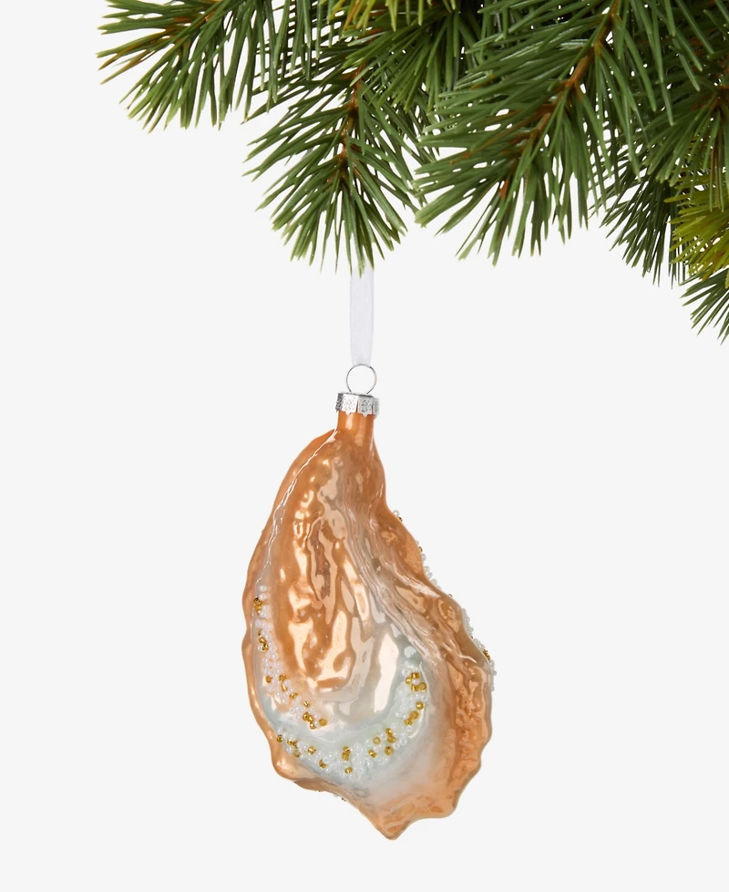 Holiday Lane Seaside Glass Oyster Ornament, Macy's Exclusive