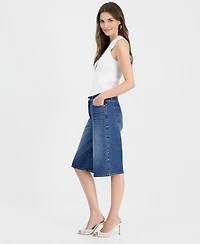 I.n.c. International Concepts Women's High Rise Long Denim Shorts, Macy's Exclusive