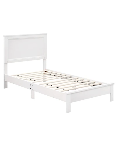 Sugift Wooden Bed Frame with Headboard and Slat Support