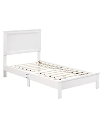 Sugift Wooden Bed Frame with Headboard and Slat Support