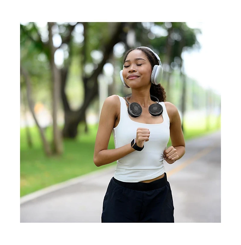 GabbaGoods Neck Wrap Fan with Adjustable and Secure Goose Neck, Comfortable Long Lasting, 3 Speeds